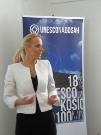 Lenka Vargová Jurková, ředitelka Košice region turizmus představila na tiskové konferenci projekt UNESCO na dosah